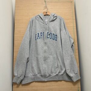 Cuffy's Cape Cod Mens Full Zip Hoodie Heather Gray Graphic Sweatshirt XL 5771